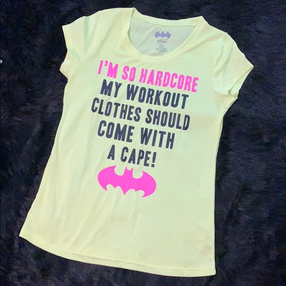 Batman Neon Yellow Women’s Workout Shirt 2XL (19) - Picture 5 of 6
